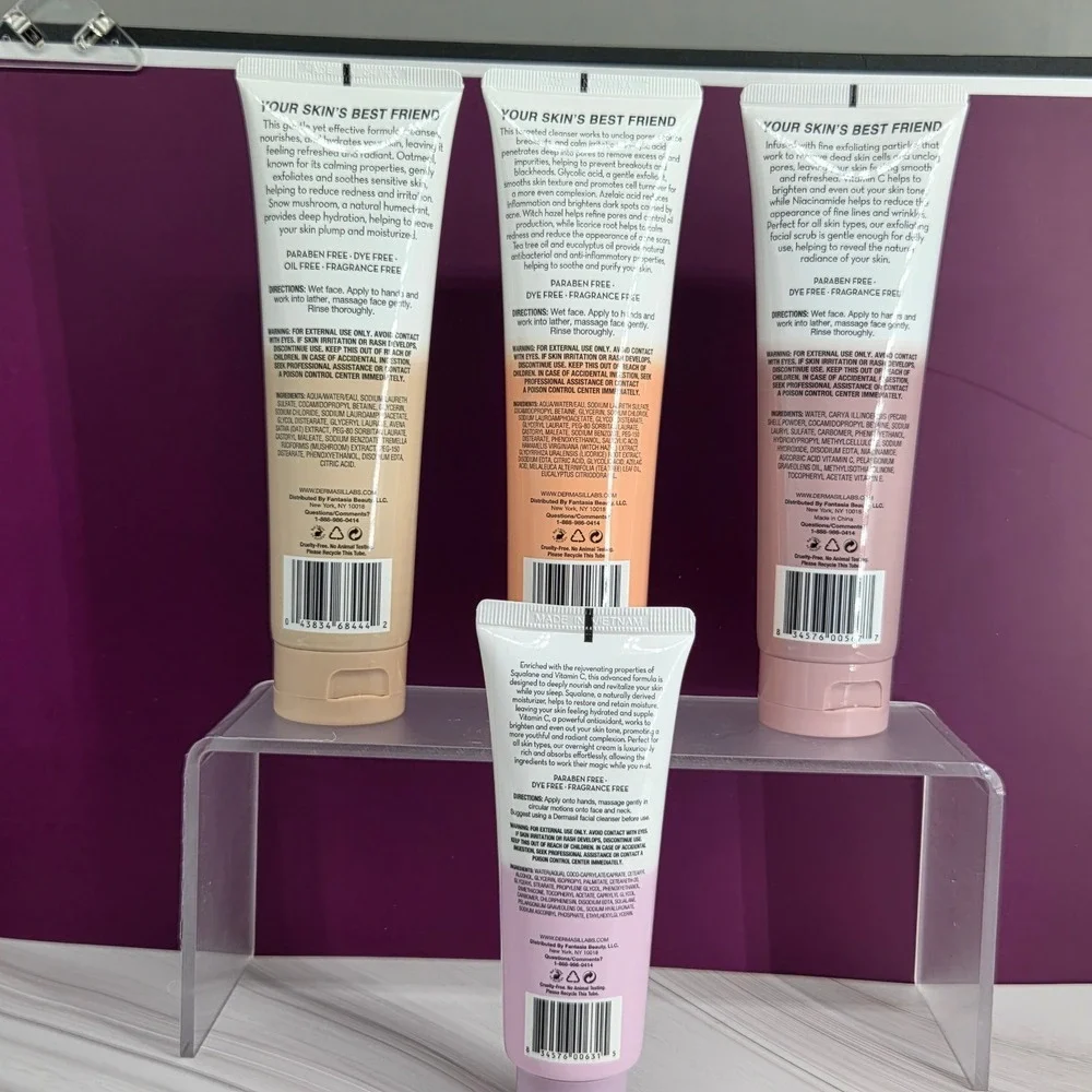 Dermasil Skincare Set Unisex 4pc Acne Cleanser Oatmeal Scrub Night Cream New